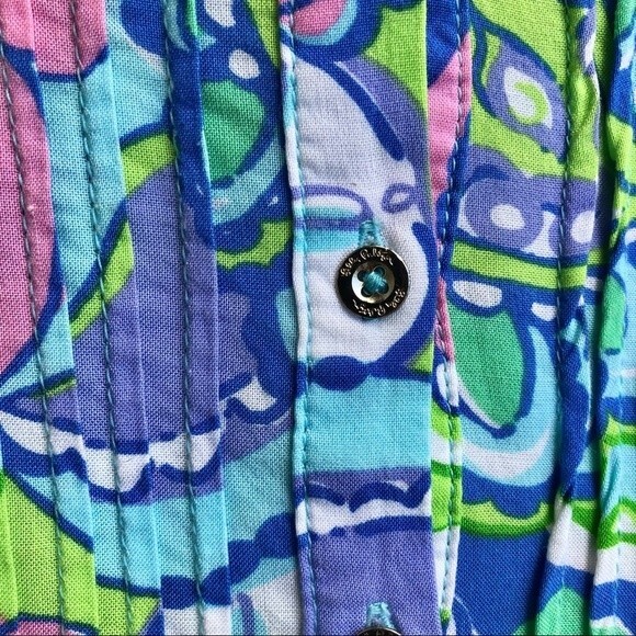 Lilly Pulitzer Sarasota Pintucked Tunic Dress Shift Mini Blue XS - Picture 4 of 6
